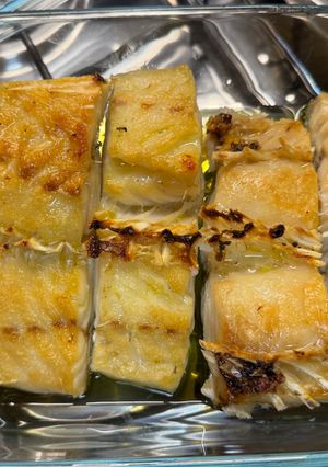 Foto de Bacalhau gratinado com batatas ao murro
