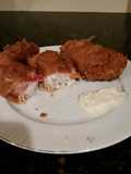 Brad's bacon wrapped beer battered Ling cod