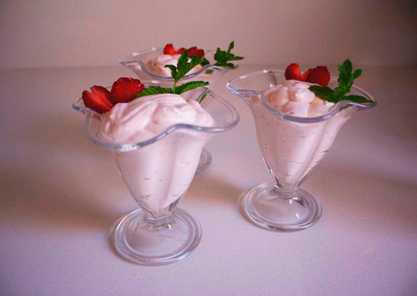 Mousse de fresas sin azúcar