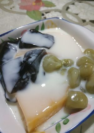 Foto resep Puding mangga,cincau, boba matcha with vla vanila