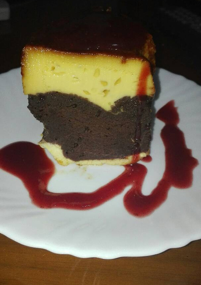 Una foto de Chocoflan de queso en la Cookmaker premium