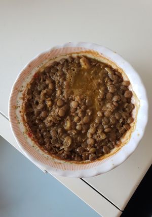 A picture of Green lentils(kamande) stew.
