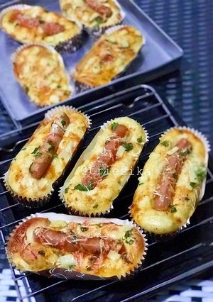 Foto resep Sausage Bread / Roti Sosis tanpa ulen No knead#BelanjaDipasarCookpad