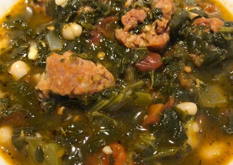 Spinach and White Bean Soup With Sausages Spinach and White Bean Soup With Sausages