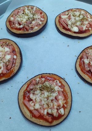 Une photo de 🍕Mini-pizza d'aubergines ultra légères 🍕