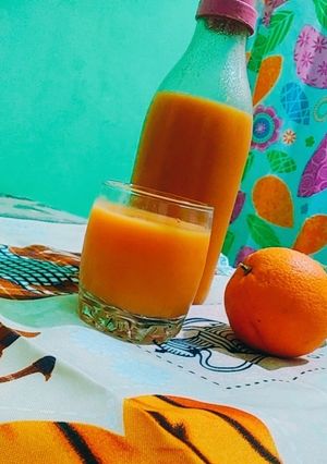 صورة لوصفة عصير البرتقال واليوسفي والجزر❤️