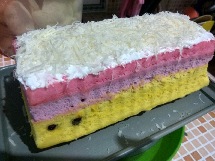 Resep Bolkus rainbow chocochip 1 telur metode all in 1 Anti Gagal