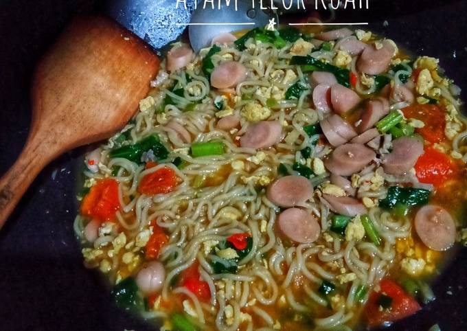 Resep 71. Mie Tek Tek Ayam Telor Kuah yang Bisa Manjain Lidah