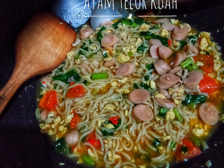 Resep 71. Mie Tek Tek Ayam Telor Kuah yang Bisa Manjain Lidah