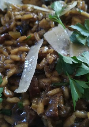 A picture of Wild mushroom risotto.