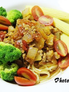 茄汁義大利麵 的食譜成品照片