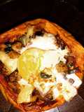 Calabaza Reina, rellena de verdeo y champiñones