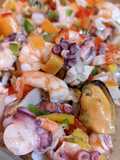 Salpicón de gambas, pulpo y mejillones