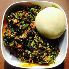 A picture of Okra vegetable soup.