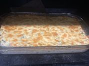 Una foto de zapallo italiano pollo budin