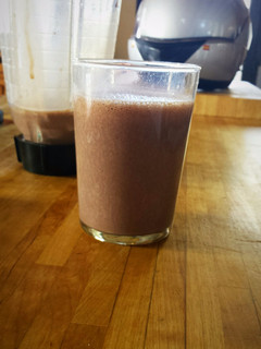 Una foto de Batido de plátano con leche de soja de chocolate