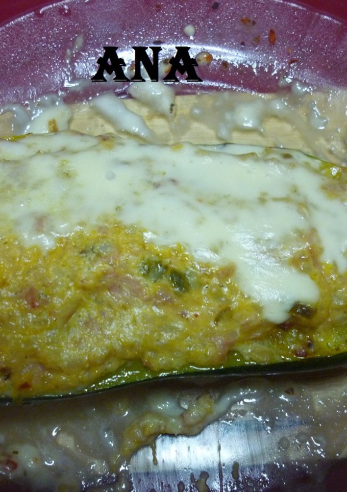 Una foto de Calabaza rellena con chorizo y arroz