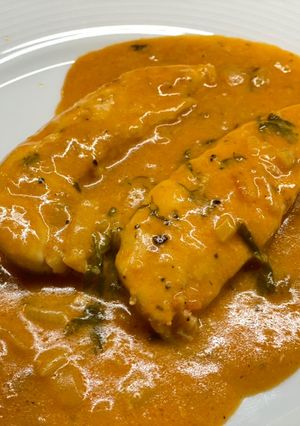 Una foto de Solomillos de pollo en salsa de coco