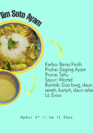 Foto resep Mpasi 4* 6m (Bubur tim soto ayam)