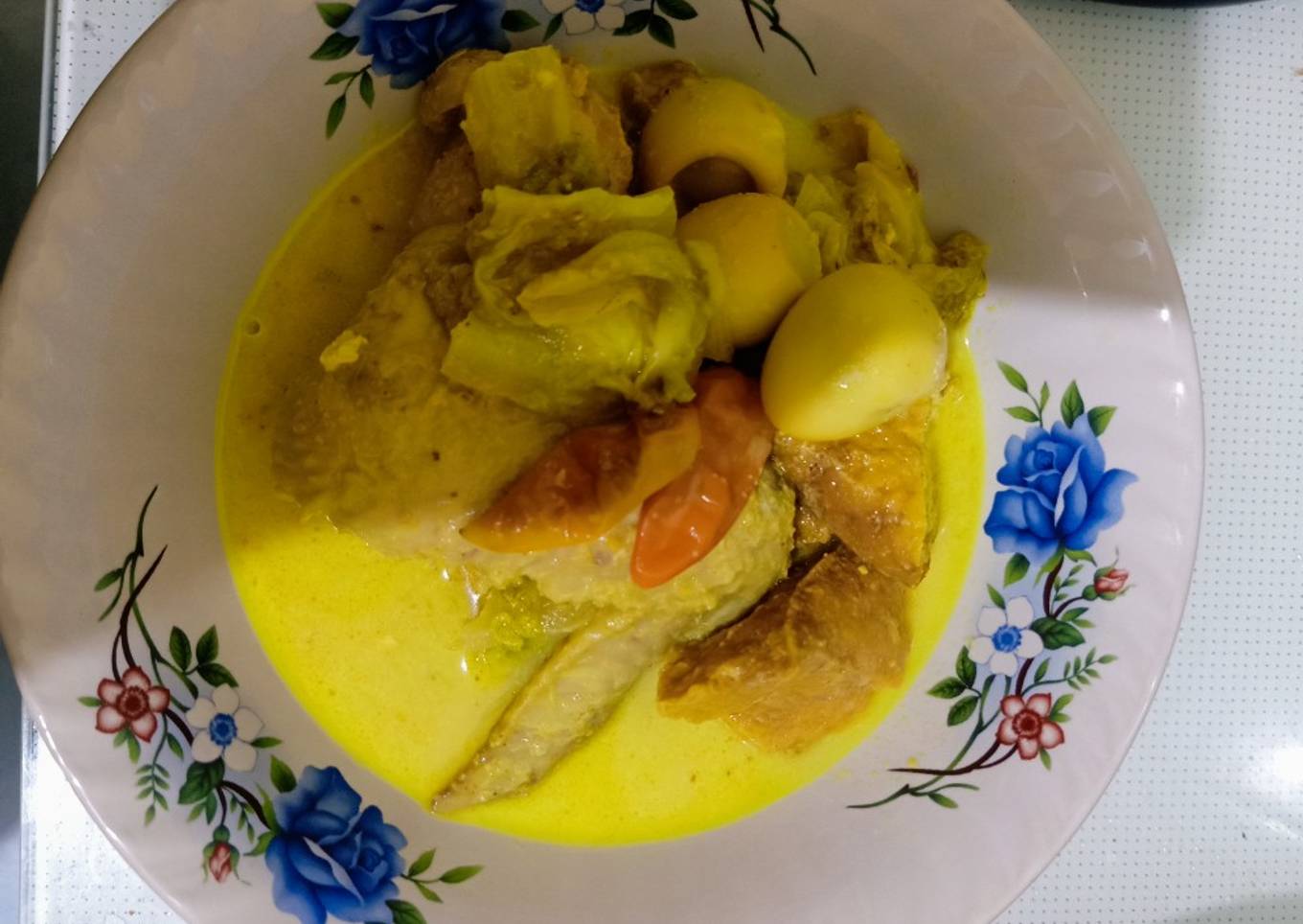 Creamy Opor Ayam, Tahu, Telur Puyuh (tanpa santan, + sayur) 😋
