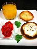 Huevo "mollet" sobre bolloal horno