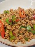 หมูสับผัดแคปซิคัม pork mince capsicum stir fry