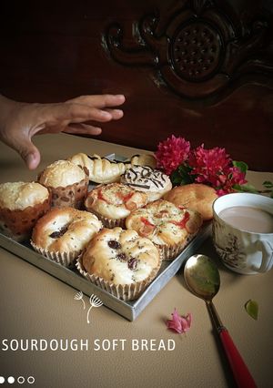 Foto resep Roti Manis Sourdough (sourdough soft bread)