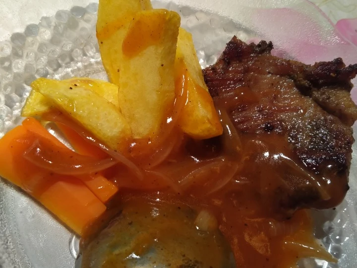 Cara Gampang Membikin Resep Steak sapi saos barberque yang Bisa Manjain Lidah Anti Ribet, Bisa Manjain Lidah