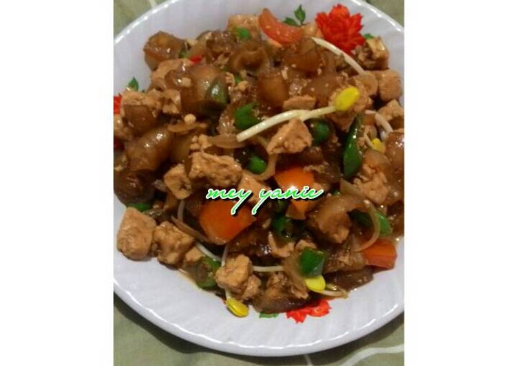 Tumis cecek tahu tempe