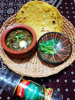 A picture of Sarson Ka Saag Makai Roti.