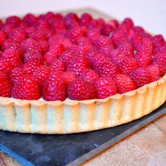 Tarte aux framboises renversante A picture of Tarte aux framboises renversante.