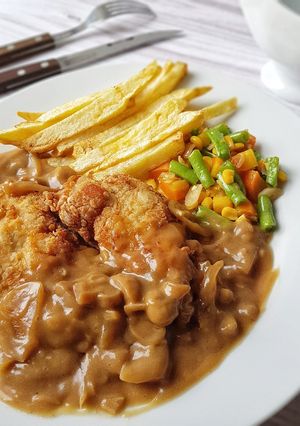 Foto resep Chicken steak with mushroom sauce