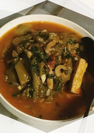 Hình của món Canh Cà tím bung.