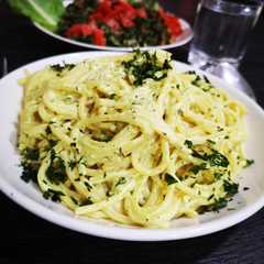 سباجيتي بالصوص الابيض Spaghetti white sauce 🇮🇹-レシピのメイン写真
