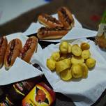 Hotdog's in two ways and some fried potatoes