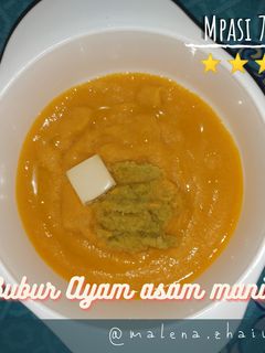 Foto resep Bubur ayam asam manis (mpasi) 7m+