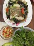 Cá đối cuốn bánh đa nem