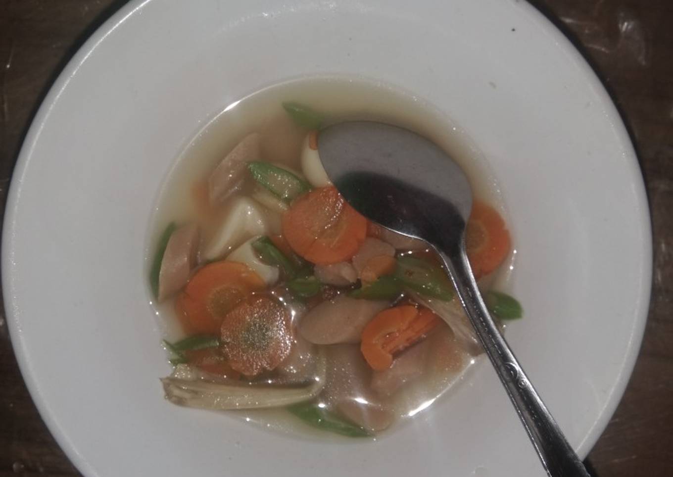 Sop Wortel buncis sosis enak sederhana