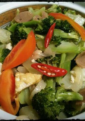 Foto resep Tumis brokoli tahu baso