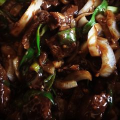 A picture of Mongolian Beef.