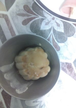 Una foto de Flan de queso