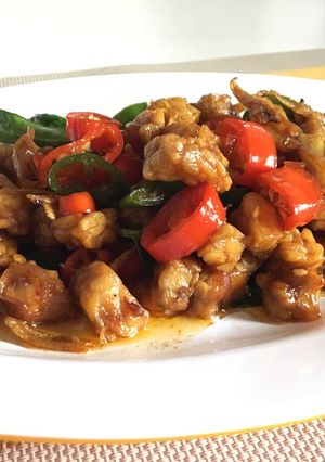 A picture of Sautéed Tempe Mixed With Anchovies.