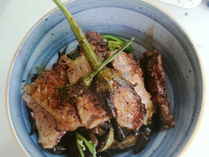 Recipe Steak with grilled veggies which Delicious