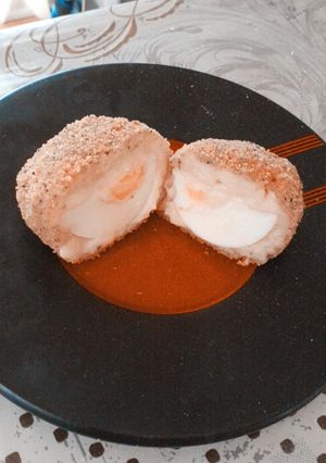 Una foto de Huevos rebozados con bechamel