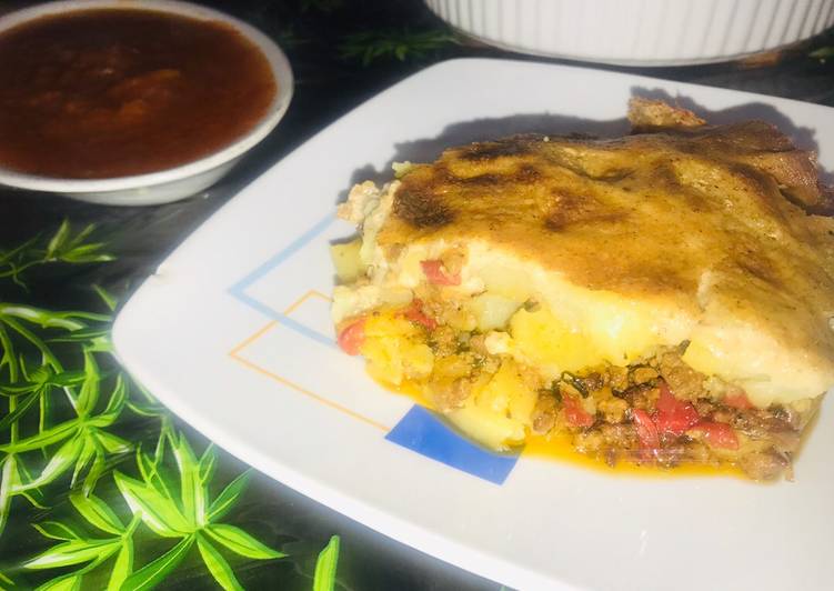 Gratinado patata y carne picada 🍲