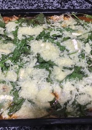 Una foto de Espinacas al horno con queso de cabra