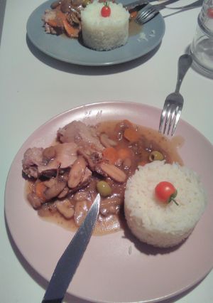 A picture of Veal Roast Blanquette-Style.