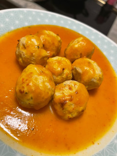 Una foto de Albóndigas de pollo en salsa de calabaza
