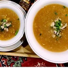 A picture of Chicken corn soup.