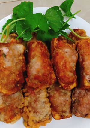 Hình của món Thịt nhồi chuối xanh.